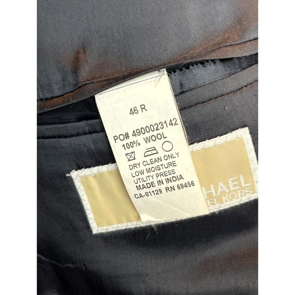 Michael Kors Men Blazer Coat Jacket 100% Wool Single Breasted Navy Blue Size 46R - Picture 5 of 8